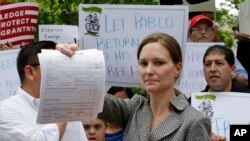 Une manifestation pour soutenir Pablo Villavicencio, le 8 juin 2016.