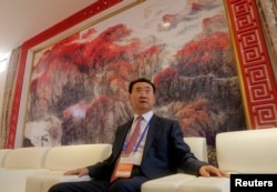 万达集团董事长王健林在青岛，准备参加青岛东方影都的启动典礼（2013年9月22日）