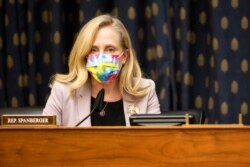 FILE - Rep. Abigail Spanberger, D-Va., speaks on Capitol Hill, March 10, 2021.