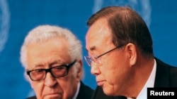 Specijalni izaslanik Ujedinjenih nacija i Arapske lige Lakdar Brahimi i generalni sekretar UN-a Ban ki Mun