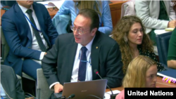 지난 2일 뉴욕 유엔본부에서 열린 유엔총회 제1위원회 회의에서 러시아 대표로 참석한 블라디미르 예르마코프 외무부 군비통제국장이 발언하고 있다.