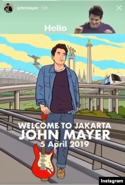 Karya Hari Prast diunggah John Mayer dalam insta story di akun instagramnya @johnmayer.