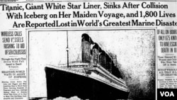 Newspaper report on the Titanic.
