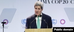 ጆን ኬሪ ለሊማው የአየር ንብረት ጉባዔ ንግግር ሲያደርጉ