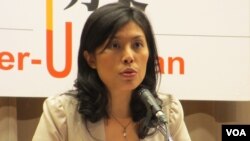 台湾行政院发言人 郑丽文(美国之音张永泰拍摄)