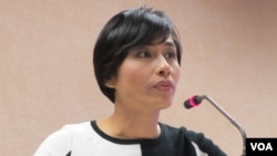 台湾在野党民进党立委邱议莹（美国之音张永泰拍摄）