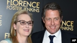 هیو گرانت و مریل استریپ در مراسم اکران فیلم "فلارنس فاستر جنکینز" در نیویورک
