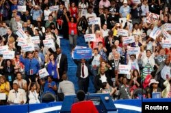 Representative Marcia Fudge (D-OH) speaks at the Democratic National Convention in Philadelphia, Pa., July 25, 2016.