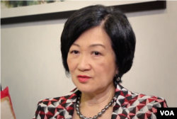 香港建制派领袖、原保安局长叶刘淑仪接受美国之音采访。(2019年10月10日）