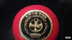 The finished product - gouda cheese made by the nuns of Our Lady of the Angels Monastery in the foothills of Virginia's Blue Ridge Mountains. (VOA/J. Taboh)