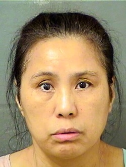 佛罗里达州棕榈滩郡治安官办公室提供的嫌疑人卢晶(译音)被捕登记时的照片。(2019年12月18日)