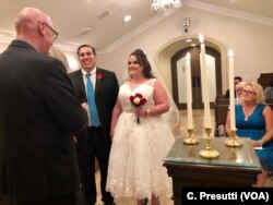 The newly wed Josh and Lacey Trujillo. Lacey wanted to get married on the weekend of the anniversary of the shooting to overshadow the tragic memories with new joyful ones.