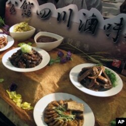 展出的各样台湾美食