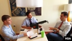 From Left to Right, Jay Gaul, Joshua Steinman, Turner Swicegood (J. Taboh - VOA)