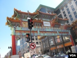 资料照片：华盛顿中国城的牌楼。