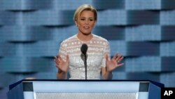 Elizabeth Banks talks about being a parent; introduces the next video, about Hillary Clinton's work for social justice.