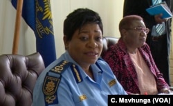 Zimbabwe police spokesperson Charity Charamba in Harare denies charges of widespread abuse by security forces, Jan. 29, 2018.