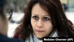 RUSSIA -- Lyudmila Savchuk, former troll and researcher speaks to journalists in St. Petersburg, February 18, 2018