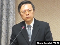 台湾陆委会主委王郁琦(美国之音张永泰拍摄)