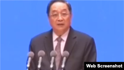 中国全国政协主席俞正声在海峡论坛开幕式上发表讲话（视频截图）