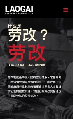 “劳改研究基金会”扩大为受害者“输血”，图为该基金会网页截屏。(劳改基金会)