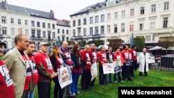 Avropa Parlamentinin önündə aksiya