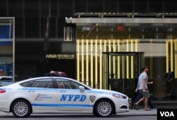 位于曼哈顿第三大道的纽约海航大厦。(美国之音章真拍摄)