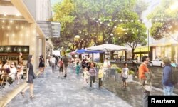 Architectural rendering of Facebook’s proposed Willow Campus is seen in Menlo Park, California, in this undated photo obtained by Reuters, July 7, 2017.