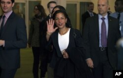 美国驻联合国大使赖斯2012年11月29日在联合国总部。（照片来源：美联社）