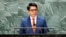 马达加斯加总统拉乔利纳在联合国大会上发表讲话（2021年9月22日）