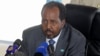 Somalia's President Hassan Sheikh Mohamud speaks at a press conference in Mogadishu (file photo)