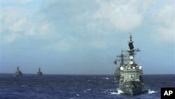 지난해 일본 해상지위대와 미 해군의 합동 훈련. (자료사진)