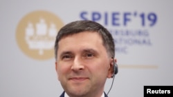 Russian Minister of Natural Resources and Environment Dmitry Kobylkin attends a session of the St. Petersburg International Economic Forum (SPIEF), Russia June 6, 2019.