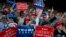 FILE - Supporters of Republican presidential candidate Donald Trump cheer as he arrives to a campaign rally, Sept. 17, 2016, in Colorado Springs, Colo. 