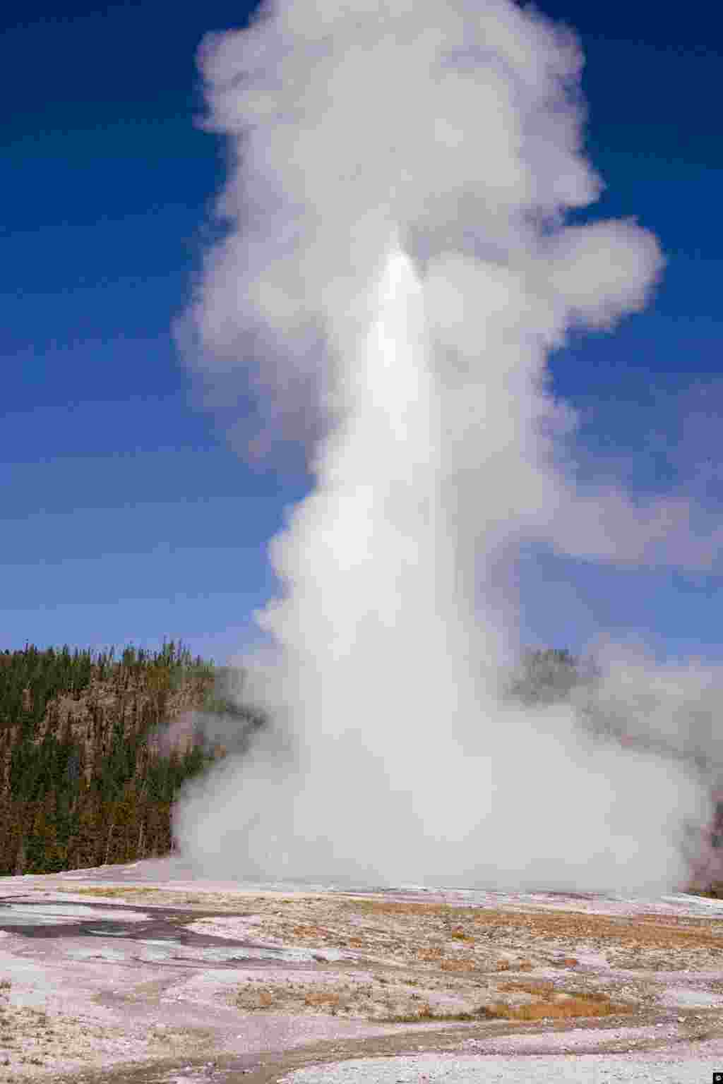 Geyser Old Faithful di Taman Nasional Yellowstone, Wyoming.