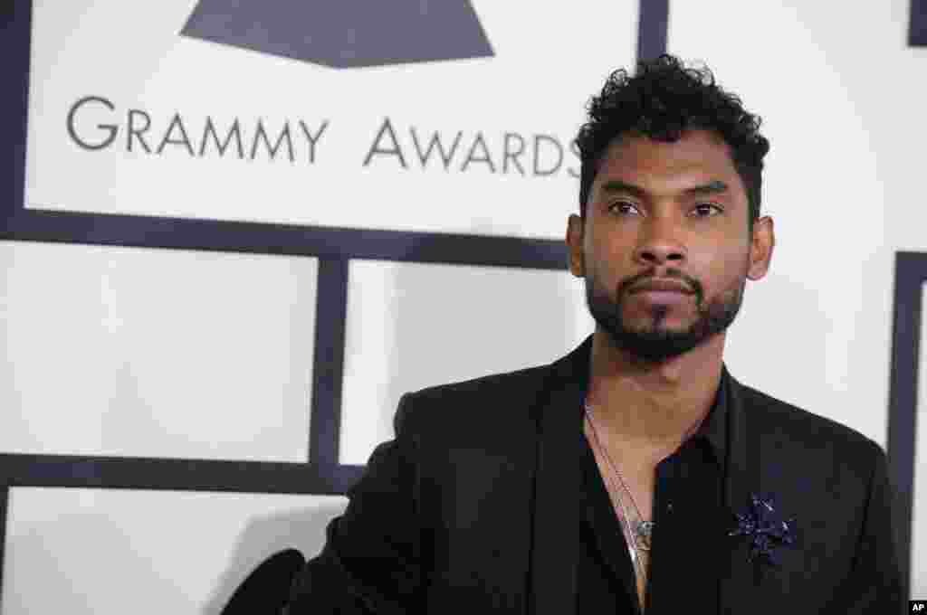 Miguel arrives at the 56th annual GRAMMY Awards at Staples Center on Jan. 26, 2014, in Los Angeles.