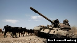 Kifaru kilichoharibiwa kwenye mapigano ya Tigray