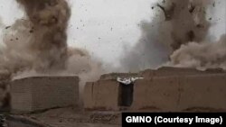 وێنەیەک هاوکاتی تەقینەوەکەی هەرێمی گۆر