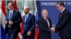 Serbian president Aleksandar Vucic with president of the European council Sarl Michel in Brussels, and with Russian president Vladimir Putin in Belgrade 