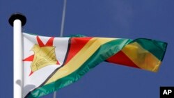 Le drapeau du Zimbabwe lors du sommet entre l'Union européenne et le Zimbabwe, à Lisbonne, le 7 décembre 2007.