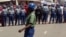 FILE: There was a heavy police presence in Harare as MDC-T protesters flooded the streets. (Photo: VOA)