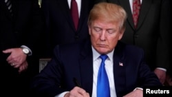 Le président américain Donald Trump, Washington, 22 mars 2018. 