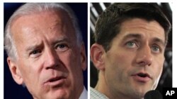 የአሁኑ የዩናይትድ ስቴትስ ምክትል ፕሬዚዳንት (ዴሞክራት) ጆ ባይደን እና የዊስከንሰኑ እንደራሴ የሪፐብሊካን ፓርቲው ዕጩ ምክትል ፕሬዚዳንት ፖል ራያን