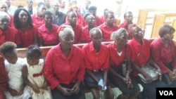 Marise Laguerre (3rd from left) at the Adult Literacy program graduation ceremony in Camp Perrin, Haiti, Feb. 11, 2018. (Photo: Esnal Sincere/VOA Creole) 