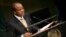 Le roi Mswati III lors de la 70e session de l'Assemblée générale des Nations unies au siège de l'ONU à New York, le 29 septembre 2015. 