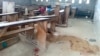 FILE - An empty classroom is seen following a shooting at a school in Kumba, Cameroon, Oct. 24, 2020, in this screen grab obtained from a social media video. Hundreds of displaced girls call for, Oct. 11, 2022, better security so children can return to classrooms.