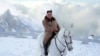 North Korean leader Kim Jong Un rides a horse during snowfall in Mount Paektu in this image released by North Korea's Korean Central News Agency (KCNA) on October 16, 2019.