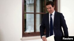 조지 오스본 영국 재무장관이 27일 유럽연합 탈퇴와 관련해 기자회견을 가졌다.