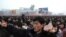 朝鲜民众2016年1月3日在平壤参加集会