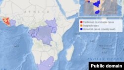 ለኢቦላ የተጋለጡና የኢቦላ ታሪክ ያላቸው የአፍሪካ ሃገሮች